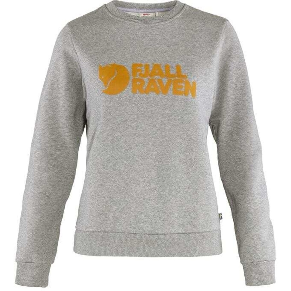 Fjallraven Light Gray Crewneck Sweatshirt with Yellow Logo